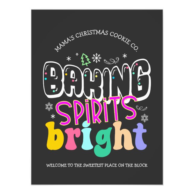 Baking Spirits Bright Colorful Retro Holiday Wall  Photo Print (Front)
