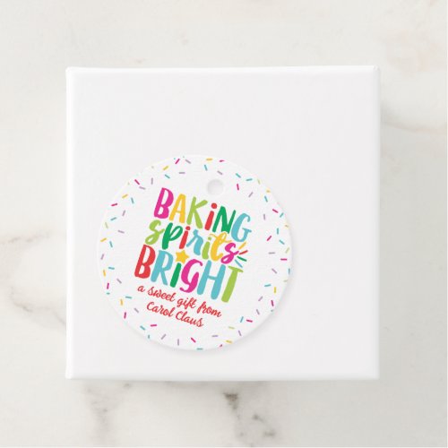 Baking Spirits Bright Colorful Sprinkles Christmas Favor Tags