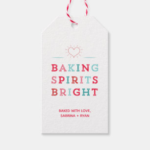 Baking Spirits Bright Colorful Typography Cookie Gift Tags
