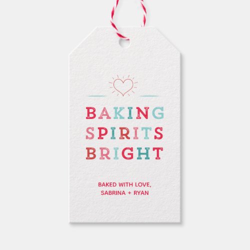 Baking Spirits Bright Colorful Typography Cookie Gift Tags