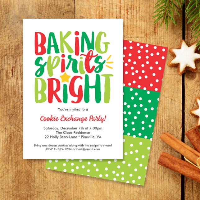 Baking Spirits Bright Cooke Swap Christmas Party Invitation (Creator Uploaded)