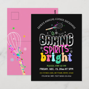 Baking Spirits Bright Cookie Exchange Party  Postcard