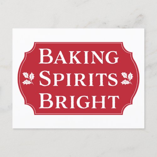 Baking Spirits Bright Cookie Holiday Postcard