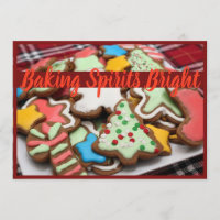 Baking Spirits Bright Cookie Party Invitations