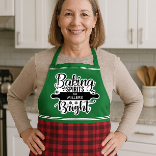 Baking Spirits Bright Custom Christmas Apron