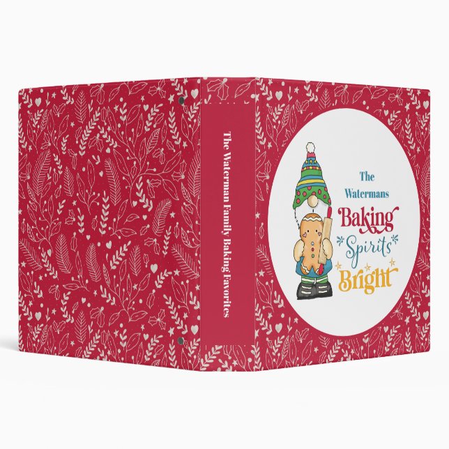 Baking Spirits Bright Family Christmas Recipes 3 Ring Binder (Background)