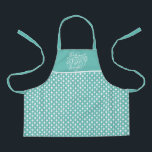 Baking Spirits Bright Festive Christmas Apron<br><div class="desc">Baking Spirits Bright,  whimsical typography design,  festive holiday apron. Features light teal and white bauble string pattern.</div>