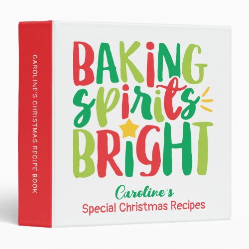Baking Spirits Bright Festive Christmas Recipes 3 Ring Binder