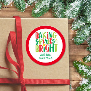 Baking Spirits Bright Festive Christmas Treats Classic Round Sticker