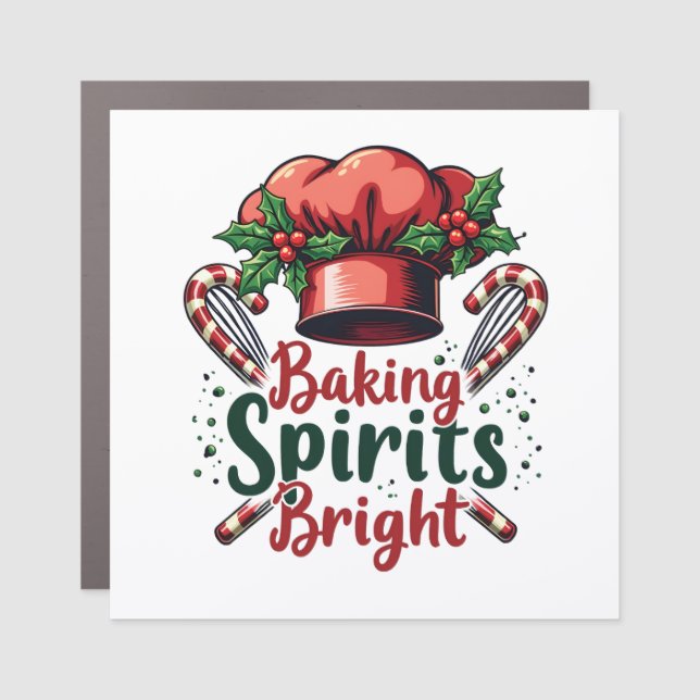 Baking Spirits Bright Funny Baking Chef Baker   Car Magnet (Front)