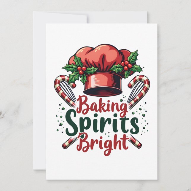 Baking Spirits Bright Funny Baking Chef Baker   Invitation (Front)