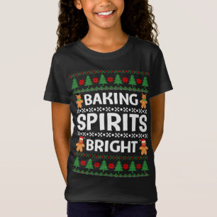 Baking Spirits Bright Funny Christmas Ugly Baker T T-Shirt