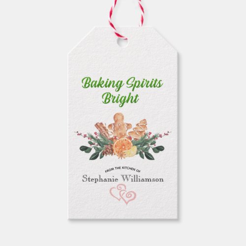 Baking Spirits Bright Gift Tag for Home Baked Gift