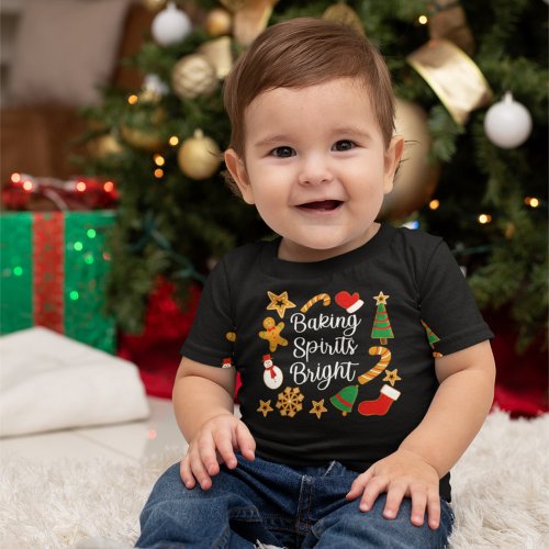 Baking Spirits Bright Gingerbread Christmas Cookie Baby T_Shirt