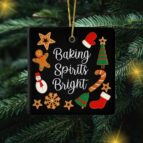 Baking Spirits Bright Gingerbread Christmas Cookie Ceramic Ornament