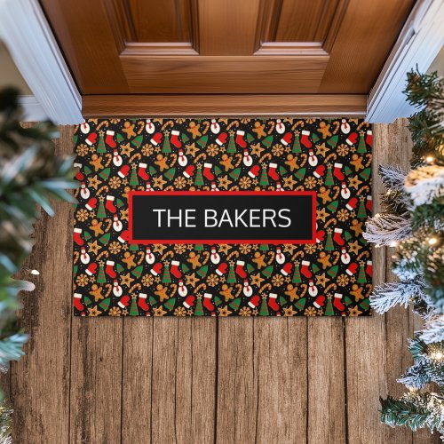 Baking Spirits Bright Gingerbread Christmas Cookie Doormat