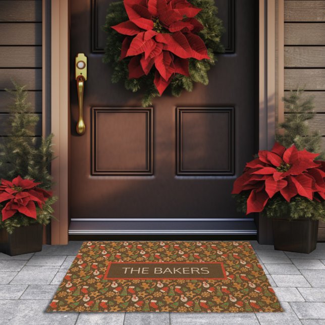 Baking Spirits Bright Gingerbread Christmas Cookie Fiber Doormat (Creator Uploaded)