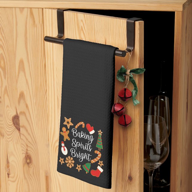 Baking Spirits Bright Gingerbread Christmas Cookie Kitchen Towel (Creator Uploaded)