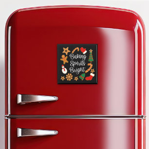 Baking Spirits Bright Gingerbread Christmas Cookie Magnet