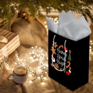 Baking Spirits Bright Gingerbread Christmas Cookie Medium Gift Bag