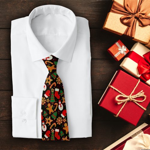 Baking Spirits Bright Gingerbread Christmas Cookie Neck Tie