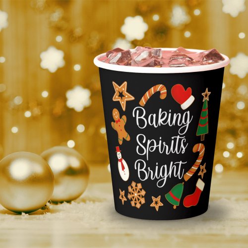Baking Spirits Bright Gingerbread Christmas Cookie Paper Cups