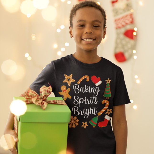Baking Spirits Bright Gingerbread Christmas Cookie T-Shirt (Creator Uploaded)