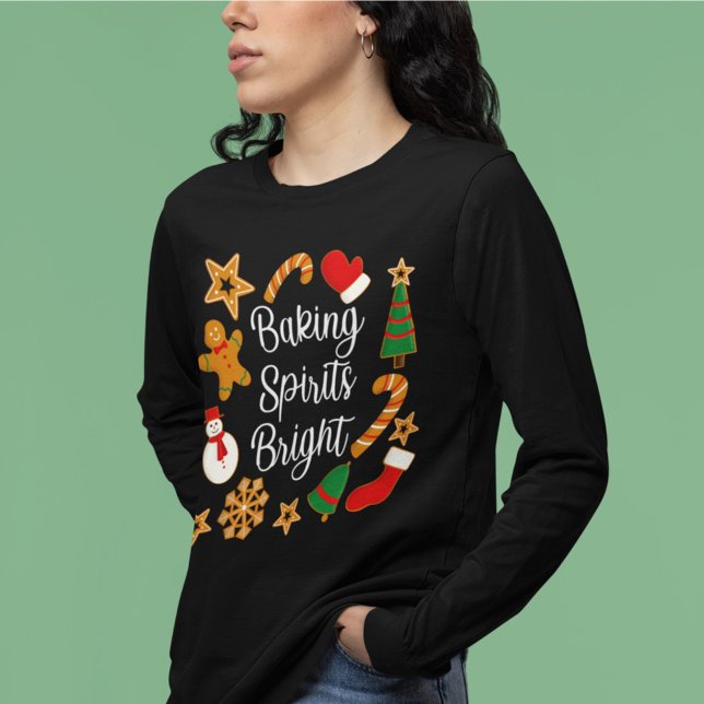 Baking Spirits Bright Gingerbread Christmas Cookie T-Shirt (Creator Uploaded)