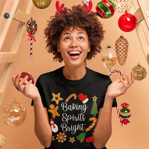 Baking Spirits Bright Gingerbread Christmas Cookie T_Shirt