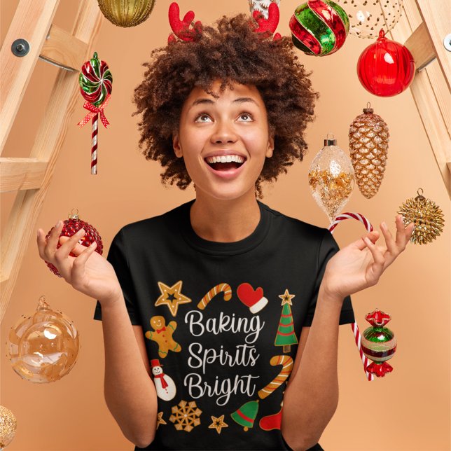 Baking Spirits Bright Gingerbread Christmas Cookie T-Shirt (Creator Uploaded)