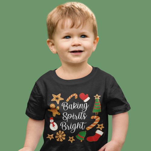 Baking Spirits Bright Gingerbread Christmas Cookie Toddler T_shirt