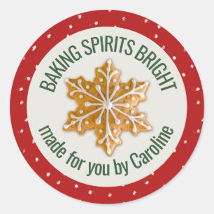 Baking Spirits Bright Gingerbread Cookie Custom Classic Round Sticker