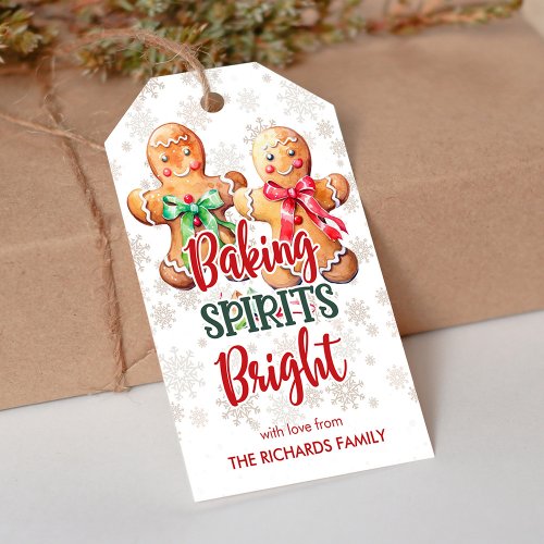 Baking Spirits Bright Gingerbread Cookies Favor Gift Tags