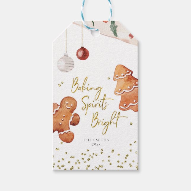 Baking Spirits Bright Gingerbread Gift Tags (Front)
