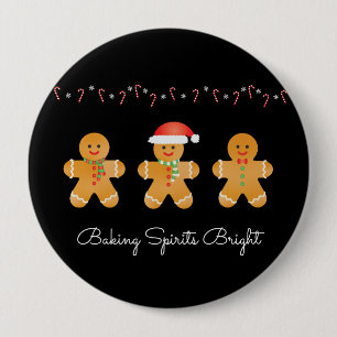 Baking Spirits Bright Gingerbread Men Button