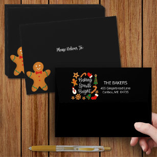 Baking Spirits Bright Gingerbread Pre-addressed Envelope