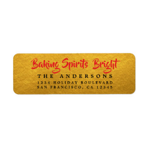 Baking Spirits Bright Gold Holiday Label