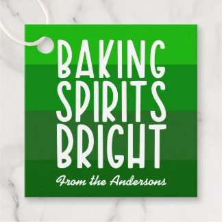 Baking Spirits Bright Green Striped Christmas Favor Tags