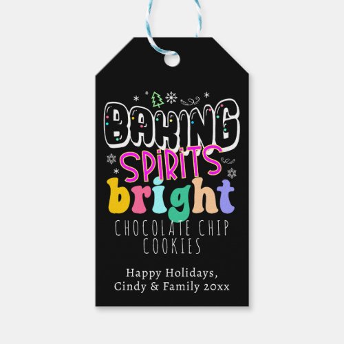 Baking Spirits Bright Holiday Cookie Cute Retro Gift Tags