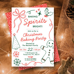 Baking Spirits Bright Holiday Cookie Swap Party Invitation
