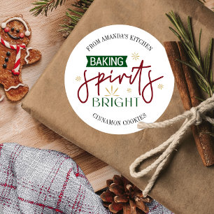 Baking Spirits Bright Holiday Home Baked Cookies Classic Round Sticker