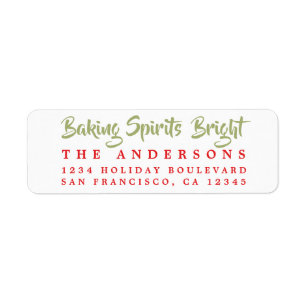 Baking Spirits Bright Holiday Label