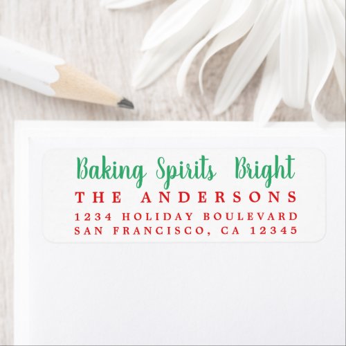 Baking Spirits Bright Holiday Label