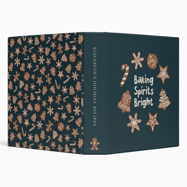 Baking Spirits Bright Holiday Recipe 3 Ring Binder (Background)