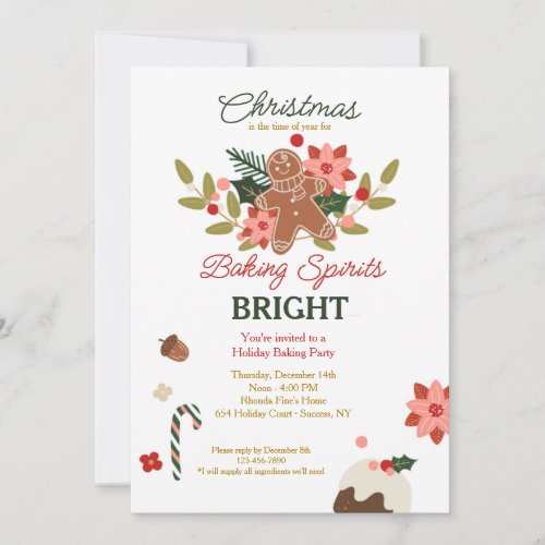 Baking Spirits Bright Invitation