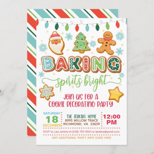 Baking Spirits Bright Invitation _ White