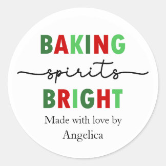 Baking Spirits Bright Made with Love Christmas Classic Round Sticker