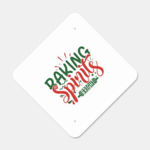 Baking Spirits Bright - Merry Christmas Metal Sign