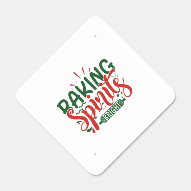 Baking Spirits Bright - Merry Christmas Metal Sign (Front)
