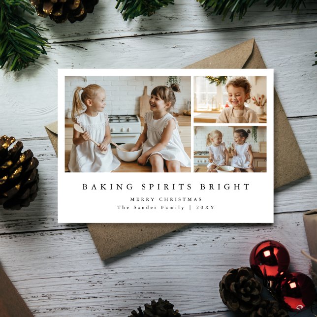 Baking Spirits Bright Modern Christmas Photo Card (Creator Uploaded)